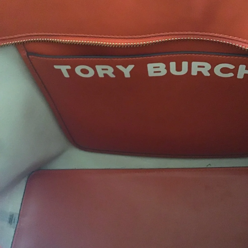 Tory Burch large Gemini link tote bag orange